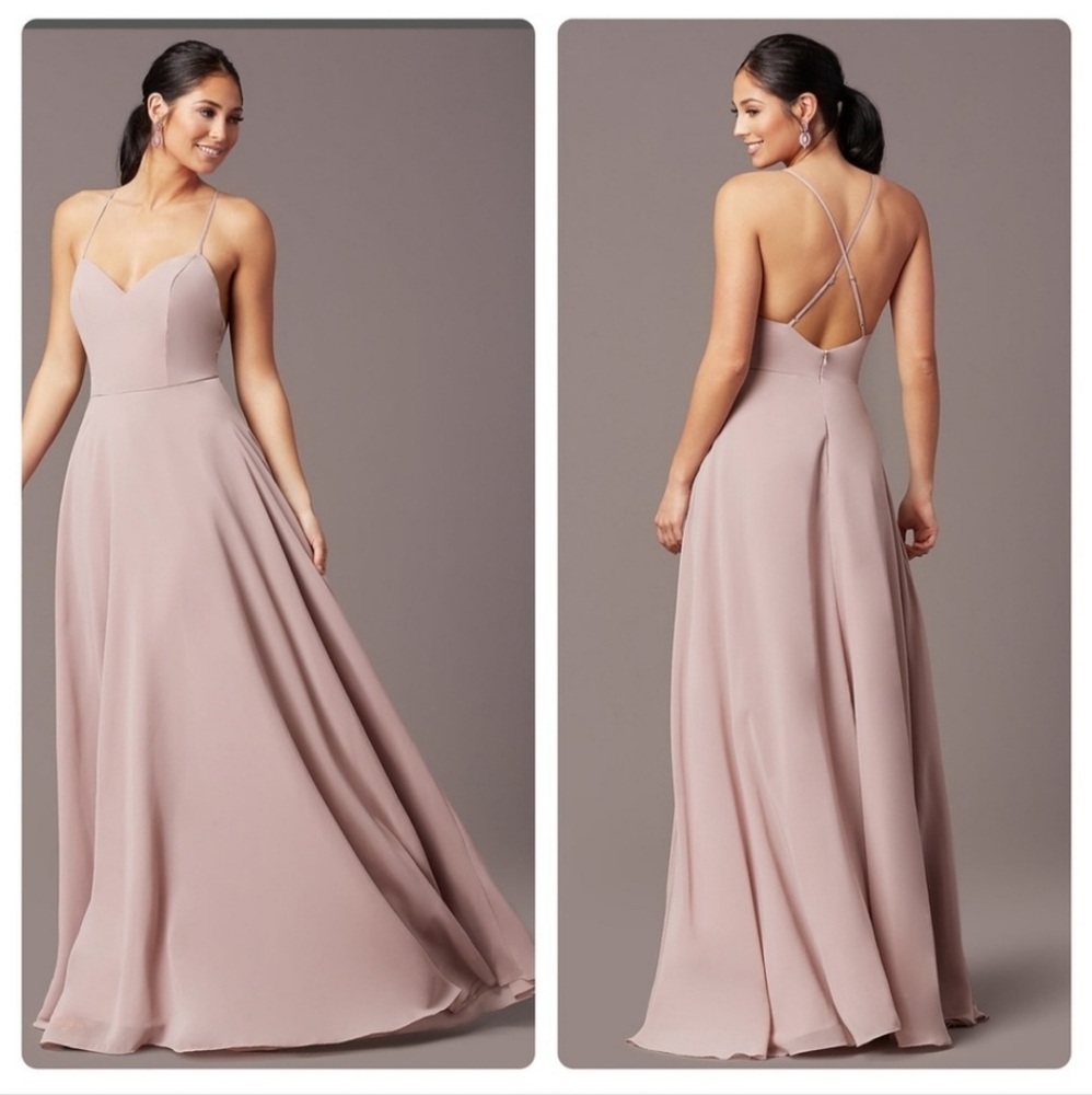 Morning Lavender Chiffon Sweetheart Maxi Formal Gown Dress In Mauve